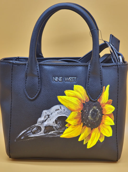 Hand-painted vegan leather purse